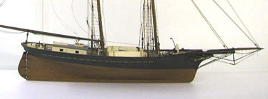 Maket lambung sebuah sekunar pandu Amerika, awal abad ke-20, Peabody Museum