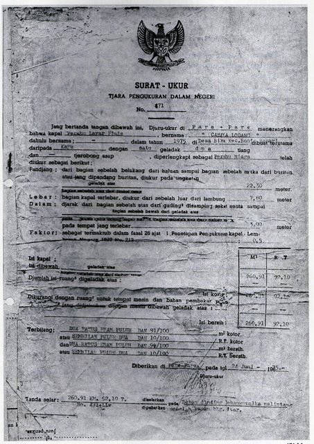 Surat Ukur 'Perahu Layar Pinis' asal Bira, 1975